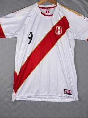 Peru National Team Jersey Mens Small White Soccer Guerrero 9 World Cup Russia